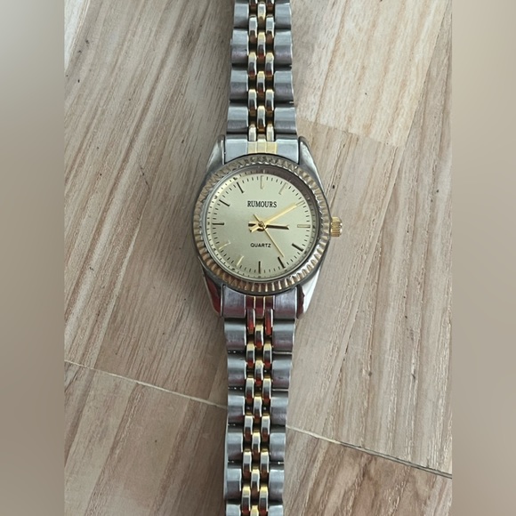 Rumours Ladies Watch Two Tone Bracelet Gold Tone Dial Gold Hands Markers - Picture 6 of 14